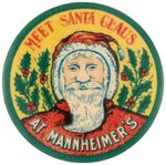 RARE AND UNUSUAL IMAGE SANTA BUTTON C. 1910-11 BY WESTERN BADGE, ST. PAUL