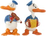 DONALD DUCK WITH ACCORDION & VIOLIN BISQUE PAIR (SIZE VARIETY).