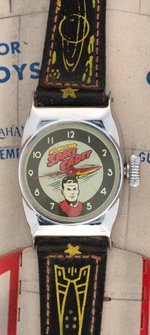 "TOM CORBETT SPACE CADET" BOXED WATCH WITH ROCKET INSERT.