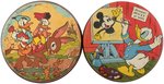 DONALD DUCK PRODUCT TIN PAIR WITH DONNA DUCK & MICKEY MOUSE.