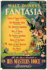 "WALT DISNEY'S FANTASIA" RARE SOUNDTRACK RECORD POSTER.