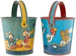 DONALD DUCK & NEPHEWS SMALL SAND PAIL PAIR.