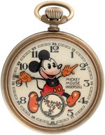 "MICKEY MOUSE INGERSOLL" BOXED ENGLISH POCKET WATCH (SECOND VERSION) WITH FOB.