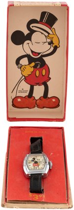 "MICKEY MOUSE INGERSOLL DELUXE WRISTWATCH" BOYS MODEL WITH BOX.