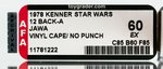 "STAR WARS - JAWA" 12 BACK-A AFA 60 EX (VINYL CAPE) NO PUNCH CARD.