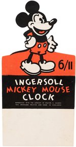 RARE VARIETY "INGERSOLL MICKEY MOUSE CLOCK" BOXED ENGLISH WIND-UP CLOCK & ADVERTISING DISPLAY SIGN.