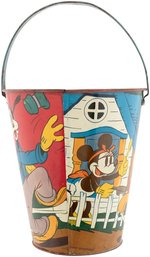 DISNEY CHARACTERS FACTORY ERROR OHIO ART SAND PAIL (MISSING MICKEY MOUSE IMAGE).