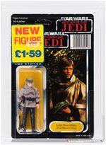 PALITOY "STAR WARS: RETURN OF THE JEDI - LUKE (BATTLE PONCHO)" TRI-LOGO 70 BACK-D AFA 80 NM.