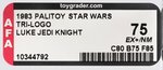 PALITOY "STAR WARS: RETURN OF THE JEDI - LUKE (JEDI KNIGHT)" TRI-LOGO 70 BACK AFA 75 EX+/NM.