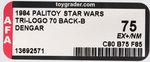 PALITOY "STAR WARS: RETURN OF THE JEDI - DENGAR" TRI-LOGO 70 BACK-B AFA 75 EX+/NM.