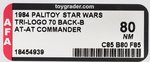 PALITOY "STAR WARS: RETURN OF THE JEDI - AT-AT COMMANDER" TRI-LOGO 70 BACK-B AFA 80 NM.