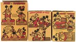 MICKEY MOUSE "POST TOASTIES CORN FLAKES" CEREAL BOX TRIO WITH "MICKEY MOUSE CUT-OUTS."