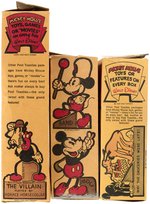 MICKEY MOUSE "POST TOASTIES CORN FLAKES" CEREAL BOX TRIO WITH "MICKEY MOUSE CUT-OUTS."