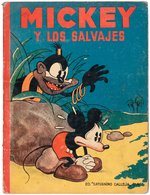 "MICKEY AND THE SAVAGES" RARE SPANISH MICKEY MOUSE BOOK.