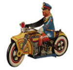"UNIQUE ART POLICE" WIND-UP MOTORCYCLE.