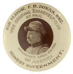 VARIETY OF "THE ORIGINAL ROOSEVELT CLUB OF AMERICA" BUTTON WITH TR ROUGH RIDER REAL PHOTO.