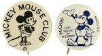 THE FIRST "MICKEY MOUSE CLUB" MOVIE THEATRE BUTTON FROM 1930 AND MICKEY'S RARE 1931 LITHO.
