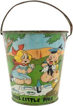 RARE "THREE LITTLE PIGS" & LITTLE RED RIDING HOOD SAND PAIL.