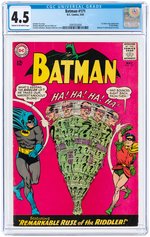 "BATMAN" #171 MAY 1965 CGC 4.5 VG+ (FIRST SILVER AGE RIDDLER).