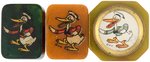 EARLY LONG-BILLED DONALD DUCK CATALIN PLASTIC PENCIL SHARPENERS TRIO.