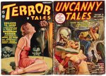 "TERROR TALES" AND "UNCANNY TALES" PULP MAGAZINE PAIR.
