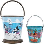 MICKEY MOUSE & DONALD DUCK FOREIGN SAND PAIL PAIR.