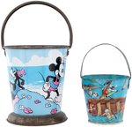 MICKEY MOUSE & DONALD DUCK FOREIGN SAND PAIL PAIR.