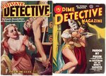 "PRIVATE DETECTIVE STORIES" AND "DIME DETECTIVE MAGAZINE" PULP MAGAZINE LOT.