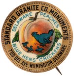 DELAWARE MONUMENT MAKER COMPARES HIS PRODUCT TO DELAWARE BLUE HENS AND PEACHES.