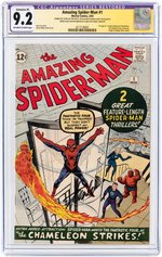 "AMAZING SPIDER-MAN" #1 MARCH 1963 CGC RESTORED 9.2 EXTENSIVE (P) NM- SIGNATURE SERIES.