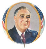 FDR LARGE FULL COLOR 1944 WITH FLAG BORDER.