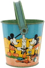 MICKEY & MINNIE MOUSE WITH PLUTO SMALL SAND PAIL.