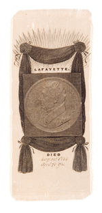 LAFAYETTE MOURNING RIBBON CIRCA 1834.