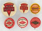 RARE 1.25" KEEN KUTTER BUTTON PLUS TOOLS/CUTLERY BUTTONS FROM STILETTO AND DIAMOND EDGE.
