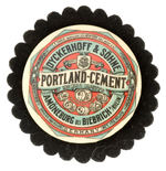 ORNATE CELLULOID ADVERTISING "PORTLAND-CEMENT" DESIGNED AS A WIPER FOR PEN POINTS.