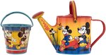 MICKEY MOUSE HAPPYNAK WATERING CAN & SMALL SAND PAIL PAIR.