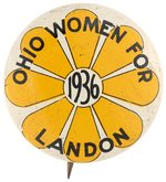 "OHIO WOMEN FOR LANDON" UNCOMMON LITHO BUTTON.