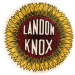 "LANDON KNOX" HIGHLY DETAILED SUNFLOWER BUTTON BY "CRUVER MFG. CO." UNLISTED IN HAKE.