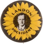 "LANDON FOR PRESIDENT" RARE PORTRAIT BUTTON HAKE #2047.