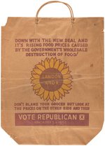 LANDON "DOWN WITH THE NEW DEAL" GROCER BAG.