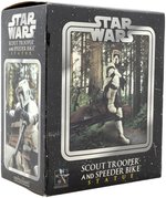 GENTLE GIANT "STAR WARS: RETURN OF THE JEDI" SCOUT TROOPER AND SPEEDER BIKE STATUE.