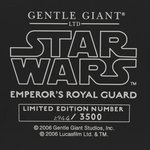 GENTLE GIANT STAR WARS ROYAL GUARD AND ATTAKUS STORMTROOPER STATUE PAIR.