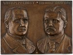 McKINLEY & ROOSEVELT HIGH RELIEF BRONZE JUGATE PLAQUE BY "R. T. GOLDE."