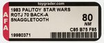 PALITOY "STAR WARS: RETURN OF THE JEDI - SNAGGLETOOTH" TRI-LOGO "TRANSITION" 70 BACK-A AFA 80 NM.