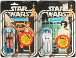 "STAR WARS" CARDED "PRINCESS LEIA, LUKE X-WING PILOT" ACTION FIGURE PAIR.