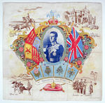 RARE "KING EDWARD VIII/CORONATION MAY 12TH 1937" COLORFUL CLOTH HANKY