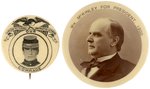 McKINLEY BUTTON PAIR INCLUDING CIVIL WAR PORTRAIT.