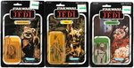 "STAR WARS: RETURN OF THE JEDI" CARDED "EWOKS" ACTION FIGURE LOT OF THREE.