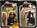 "STAR WARS: RETURN OF THE JEDI" CARDED "CHEWBACCA, REBEL COMMANDER" ACTION FIGURE PAIR.