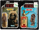"STAR WARS: RETURN OF THE JEDI" CARDED "CHEWBACCA, R2-D2" ACTION FIGURE PAIR.